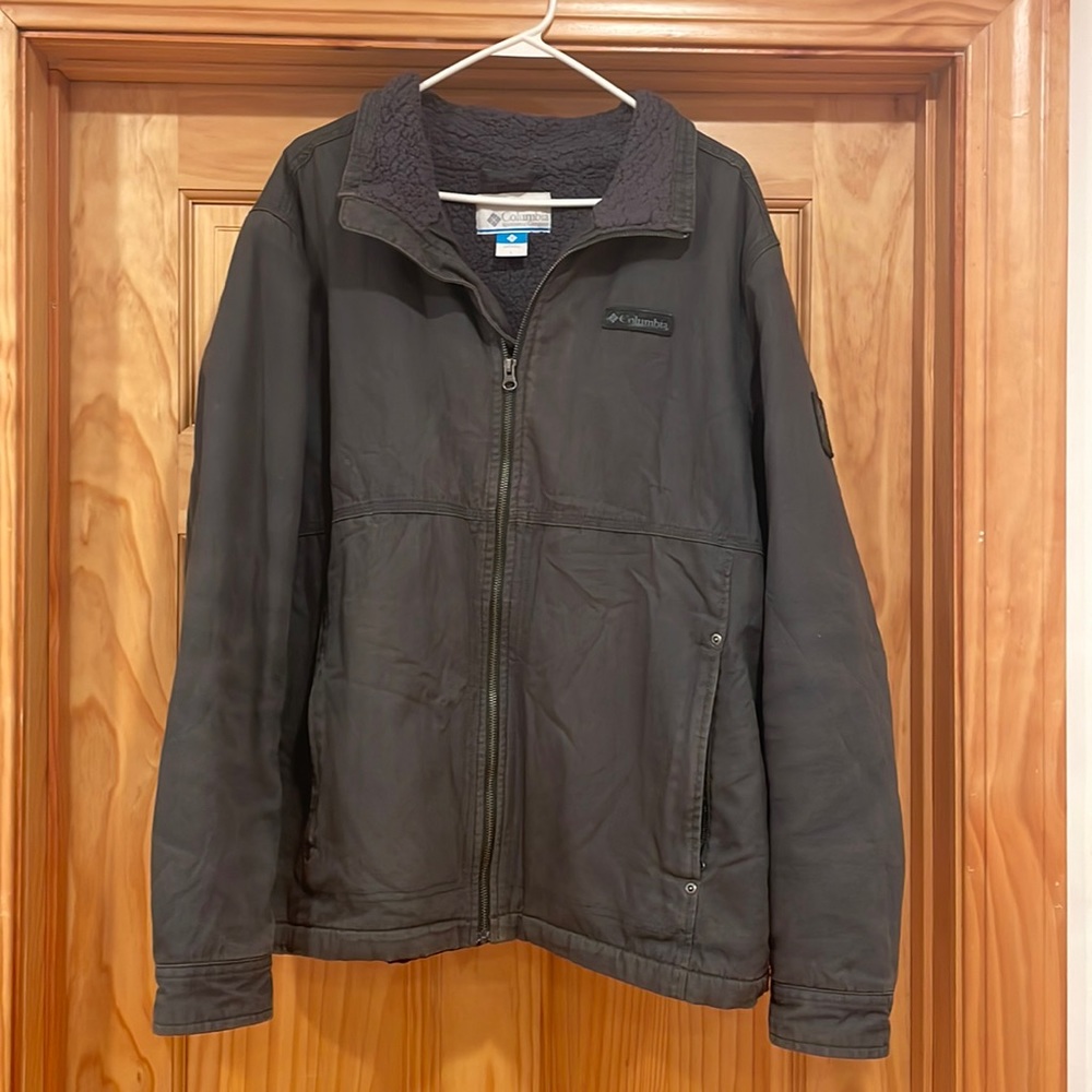 Men’s Columbia Large Gray winter coat fleece lined full zip
